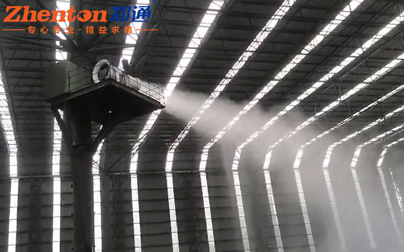 江蘇揚州某鋼廠使用我司50型霧炮機進行車間降塵作業